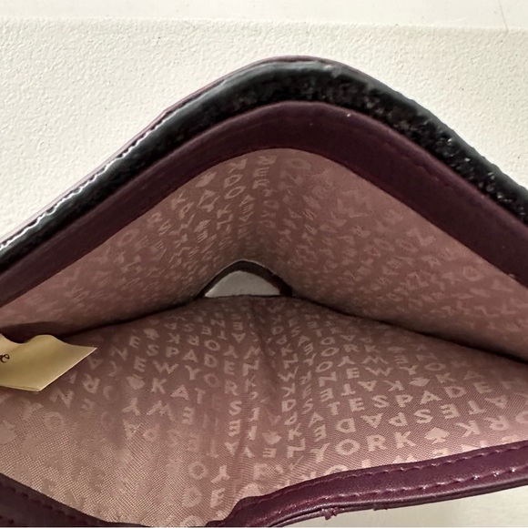 Kate Spade NY Snap Bifold Glitter Trim Smooth Wallet - Picture 4 of 10
